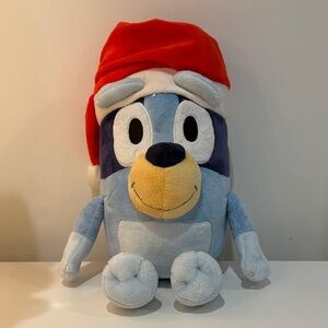 Bluey Plush Toy with Santa hat